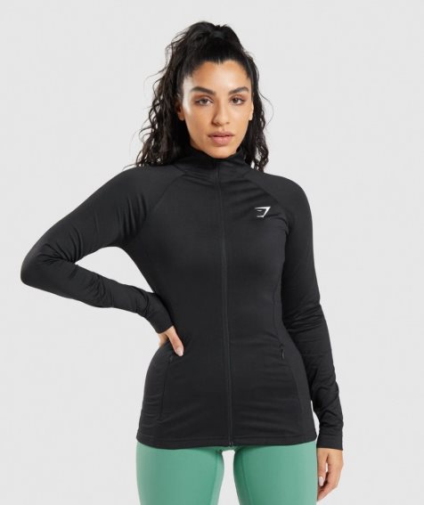 Women's Gymshark Training Jackets Black | NZ 0TNQLU